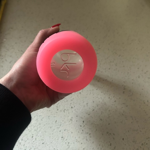 bkr Teeny Pink Bottle with Black Heart Design and little straw cap - Picture 2 of 5